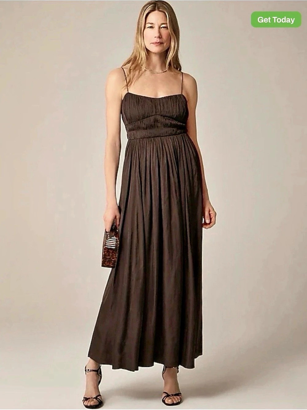 Jcrew Collection Ruched Maxi Dress in Luster Georgette